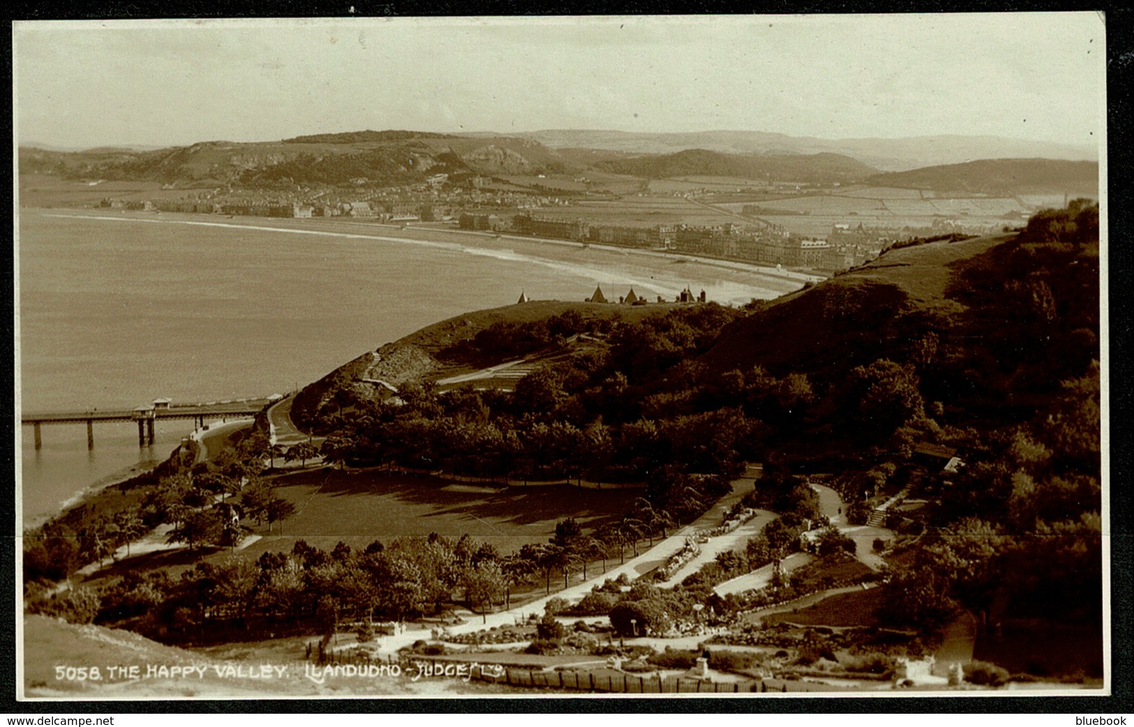 Ref 1263 - 1937 Judges Real Photo Postcard - The Happy Valley Llandudno - Caernarvonshire Wales - Caernarvonshire