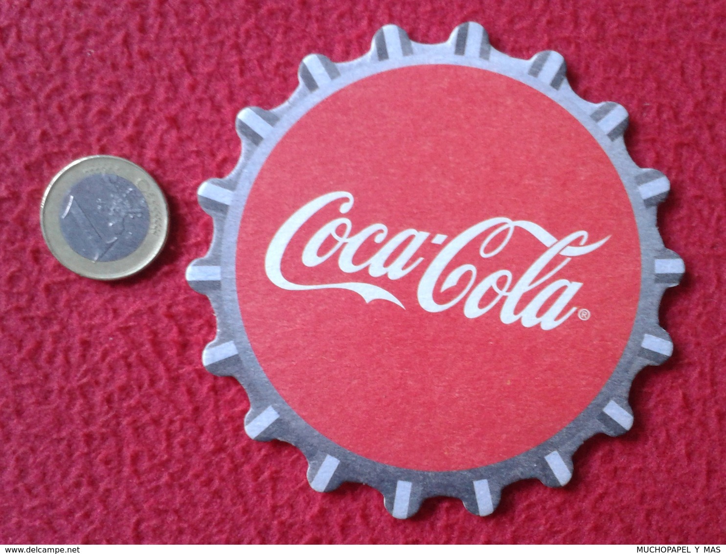 SPAIN POSAVASOS RARE COASTER MAT COCA COLA COCACOLA COKE TROQUELADO CON FORMA VER FOTOS Y DESCRIPCIÓN. ESCASO. RARO - Portavasos