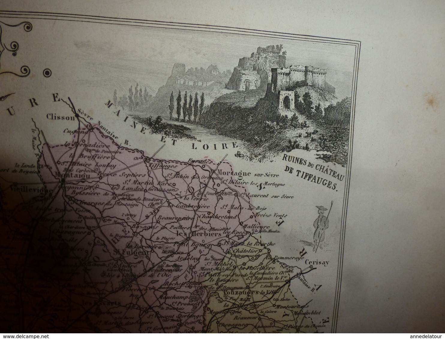 1880 VENDEE (La-Roche-sur-Yon,Fontenay,Les-Sables-d'Olonne,Luçon,etc) Carte Géo-Descriptive:Edition Migeon,géographe - Cartes Géographiques