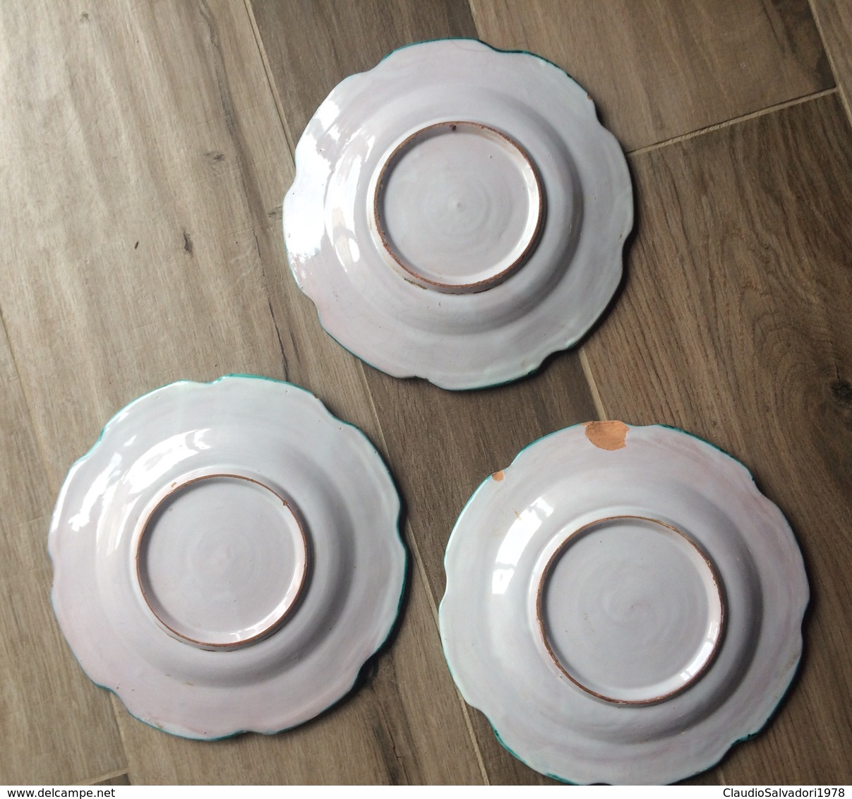 3 Piatti Vintage Da Appendere In Ceramica Fatti E Dipinti A Mano - Sicilia Caltagirone? Asino Ciuccio - Non Classés