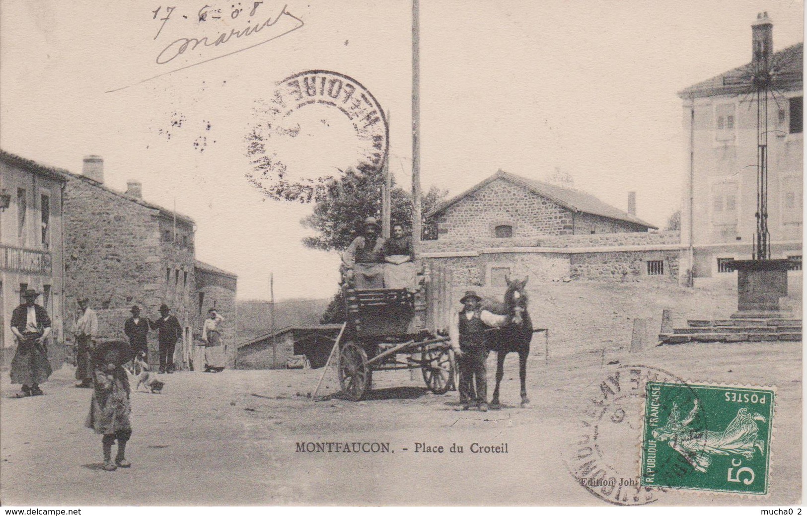 43 - MONTFAUCON - PLACE DU CROTEIL - Montfaucon En Velay