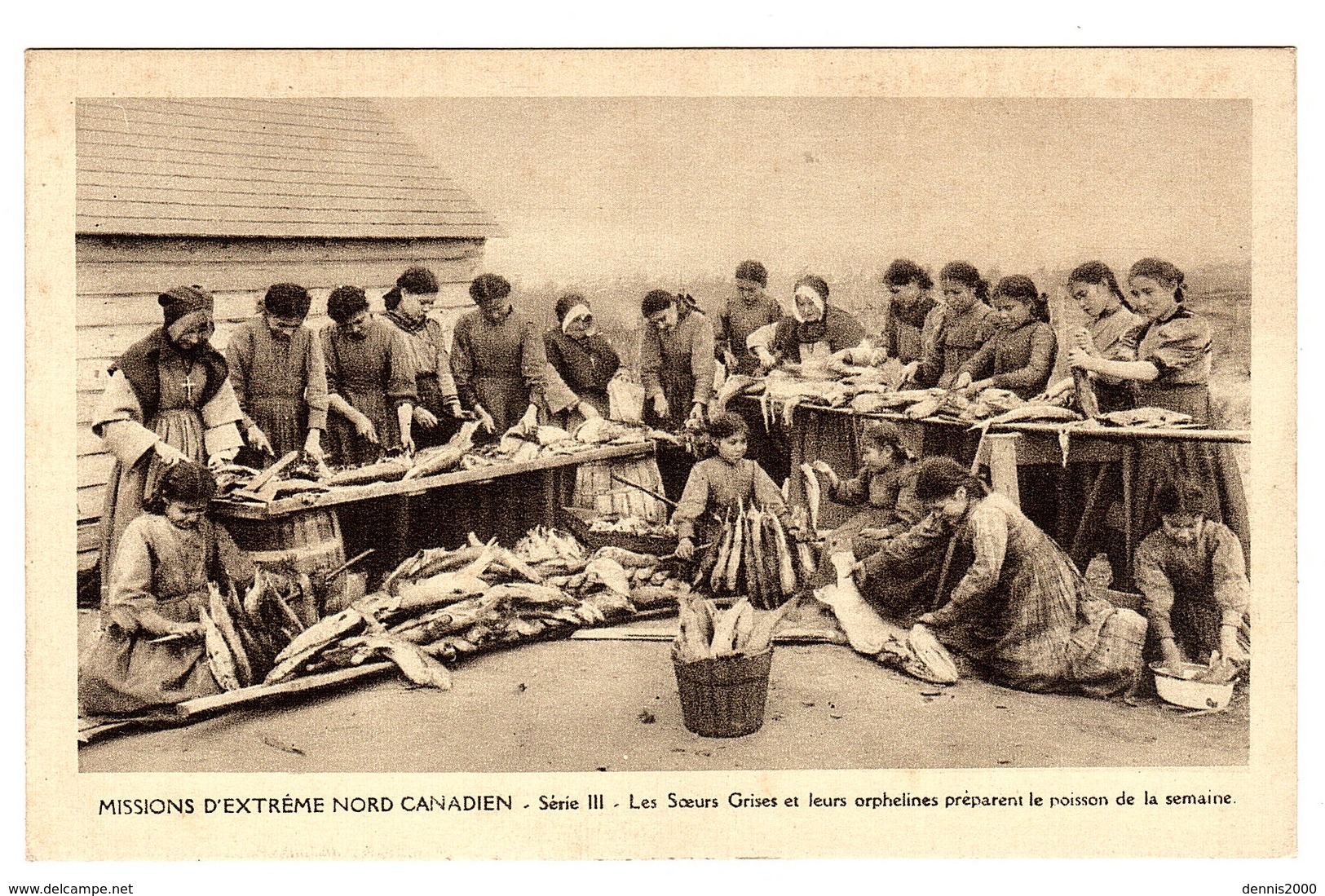 Mission D' Extrême Nord Canadien - Les Soeurs Grises Et Leurs Orphelines Préparent Le Poisson De La Semaine - Autres & Non Classés