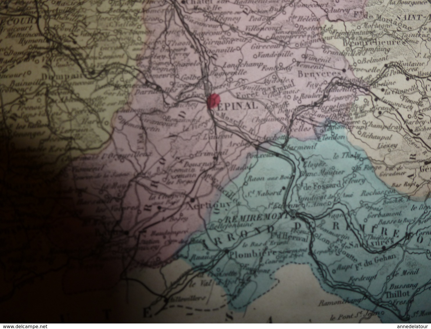 1880 VOSGES (Epinal,Mirecourt,Neufchâteau,Remiremont,St-Dié,Gerardmer,etc)Carte Géo-Descriptive:Edition Migeon,géograph - Cartes Géographiques