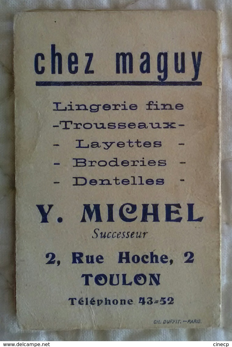 Petit Calendrier 1940 Illustré Enfants Style Germaine Bouret - Lingerie Chez Maguy Toulon Var - Petit Format : 1921-40