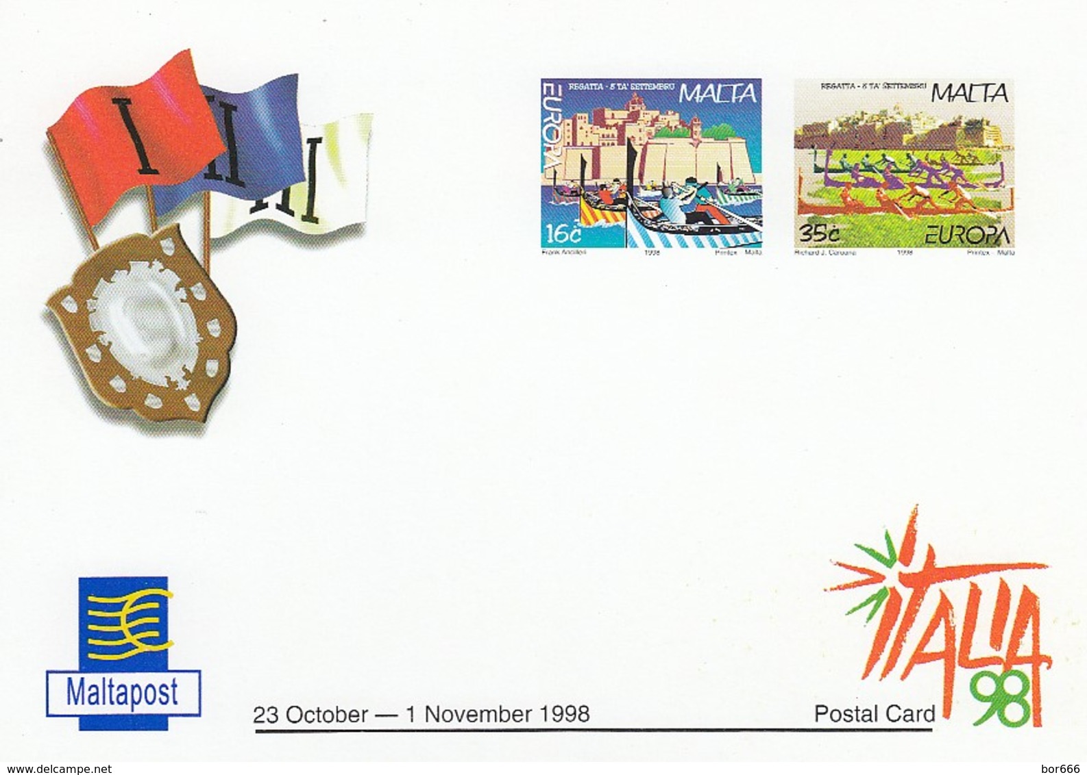 GOOD MALTA Postcard With Original Stamp 1998 - Europa - Malta
