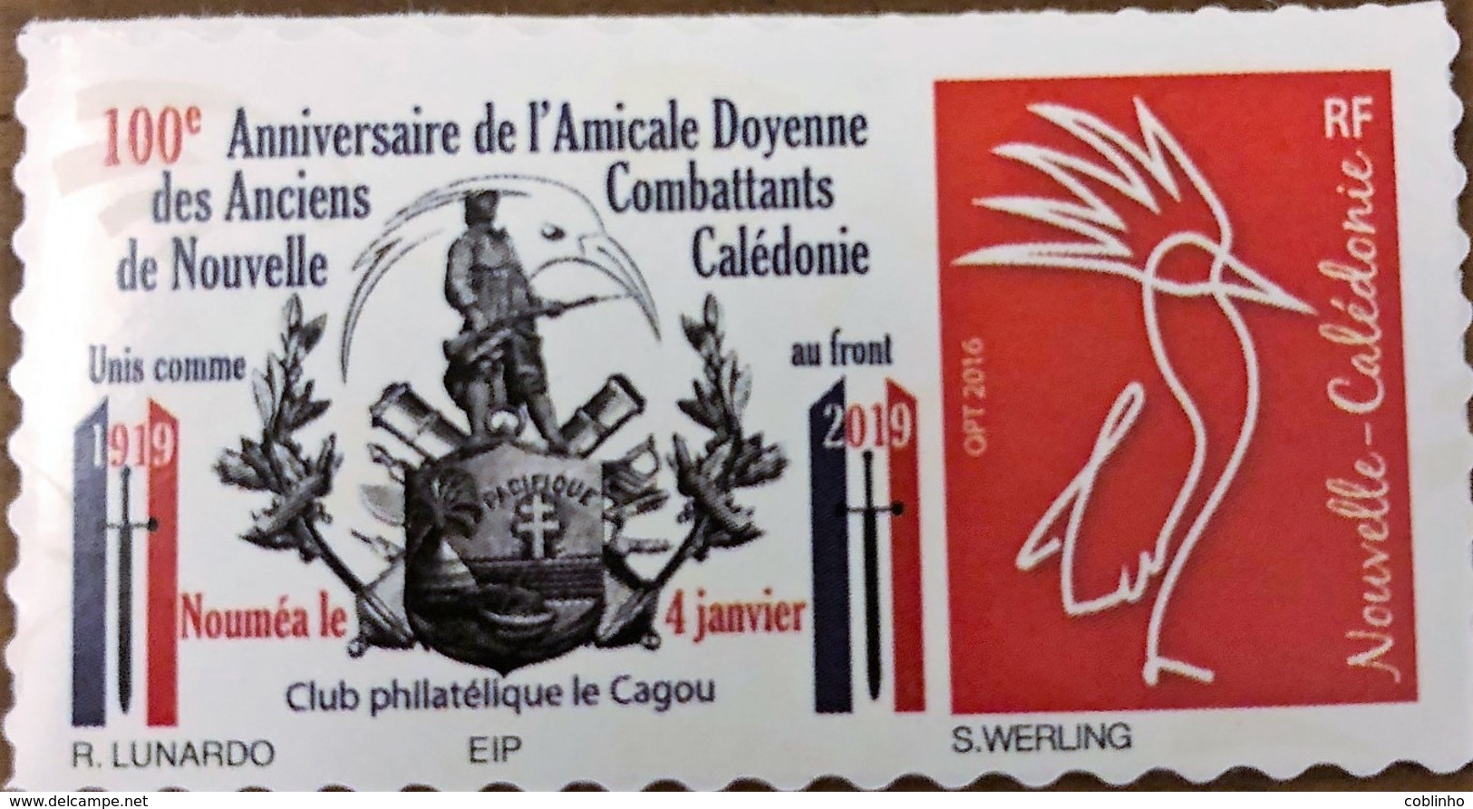 NOUVELLE CALEDONIE (New Caledonia)- Timbre Personnalisé - Anciens Combattants - 2019 - Ongebruikt