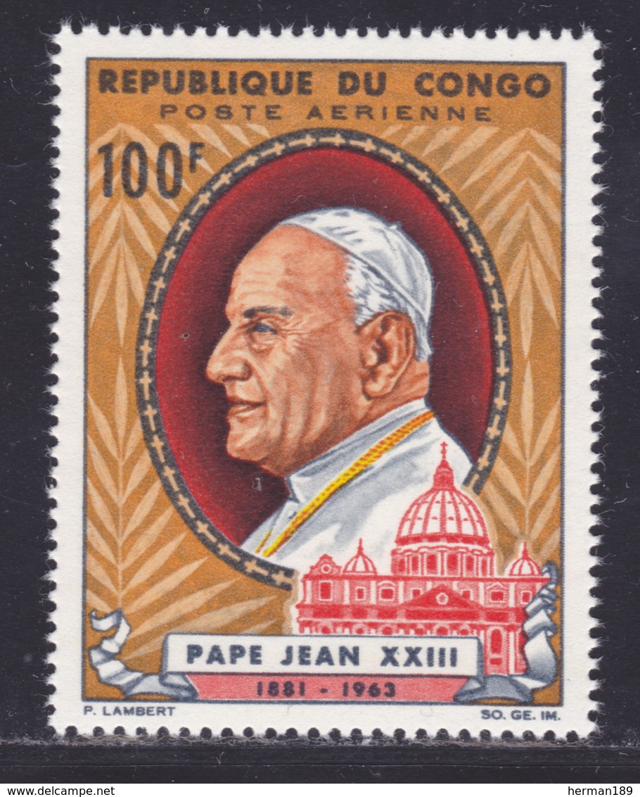 CONGO AERIENS N°   29 ** MNH Neuf Sans Charnière, TB (D8385) Pape Jean XXIII - 1965 - Mint/hinged