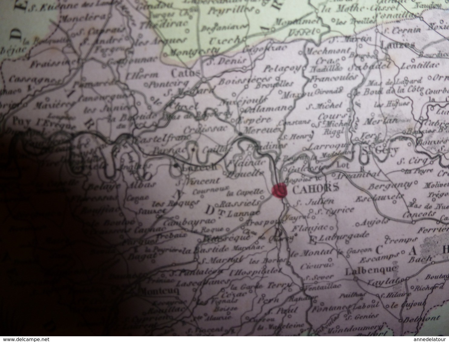 1880 LOT (Cahors,Figeac,Gourdon,Bretenoux,Livernon,Lalbenque,Luzech,etc) Carte Géo-Descriptive:Edition Migeon,géograph - Cartes Géographiques