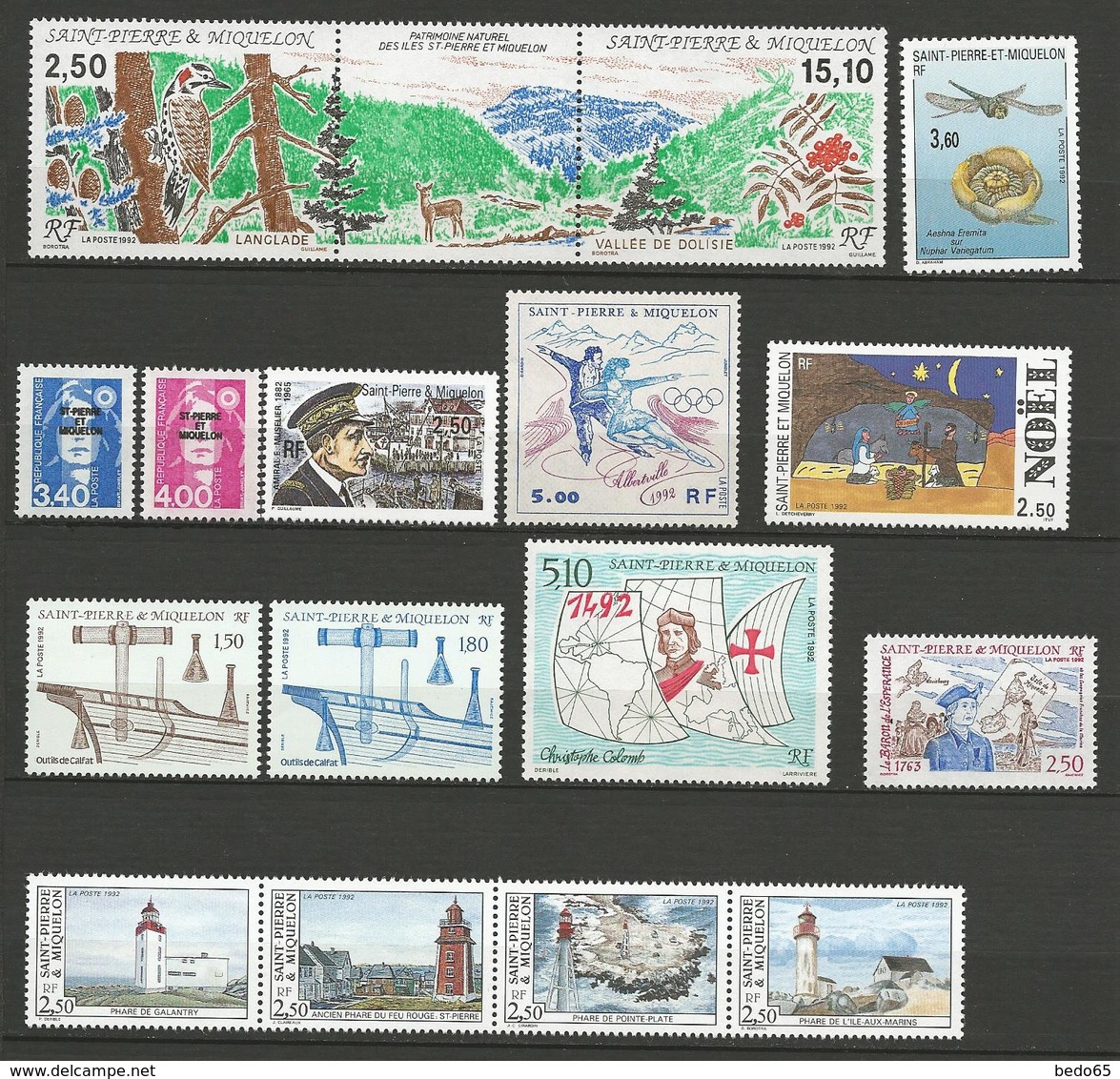 SPM ANNEE 1992 NEUF** LUXE SANS CHARNIERE / MNH - Années Complètes