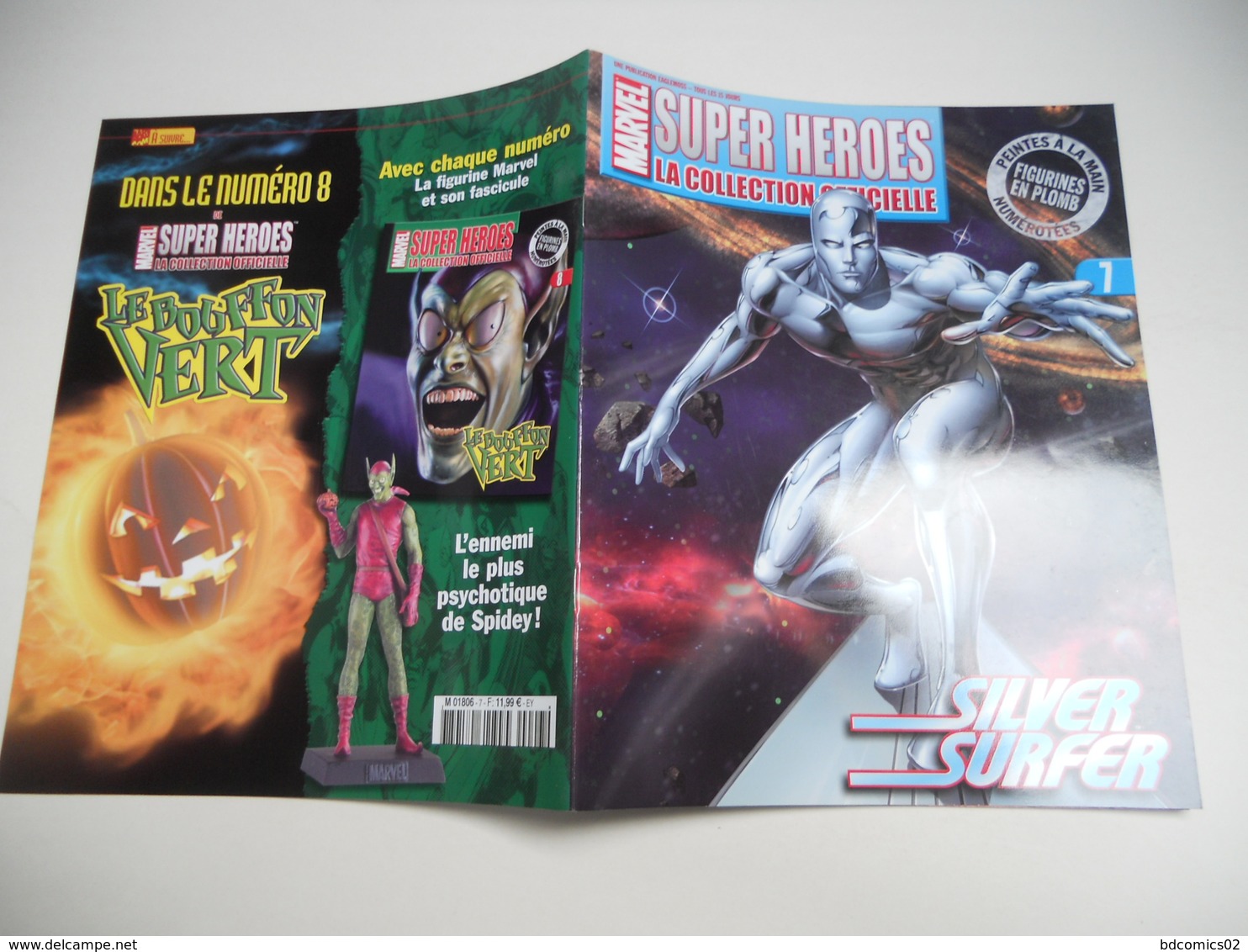 FASCICULE MARVEL SUPER HEROES  COLLECTION OFFICIEL AVEC POSTER AU CENTRE  N°7 SILVER SURFER TBE - Strange