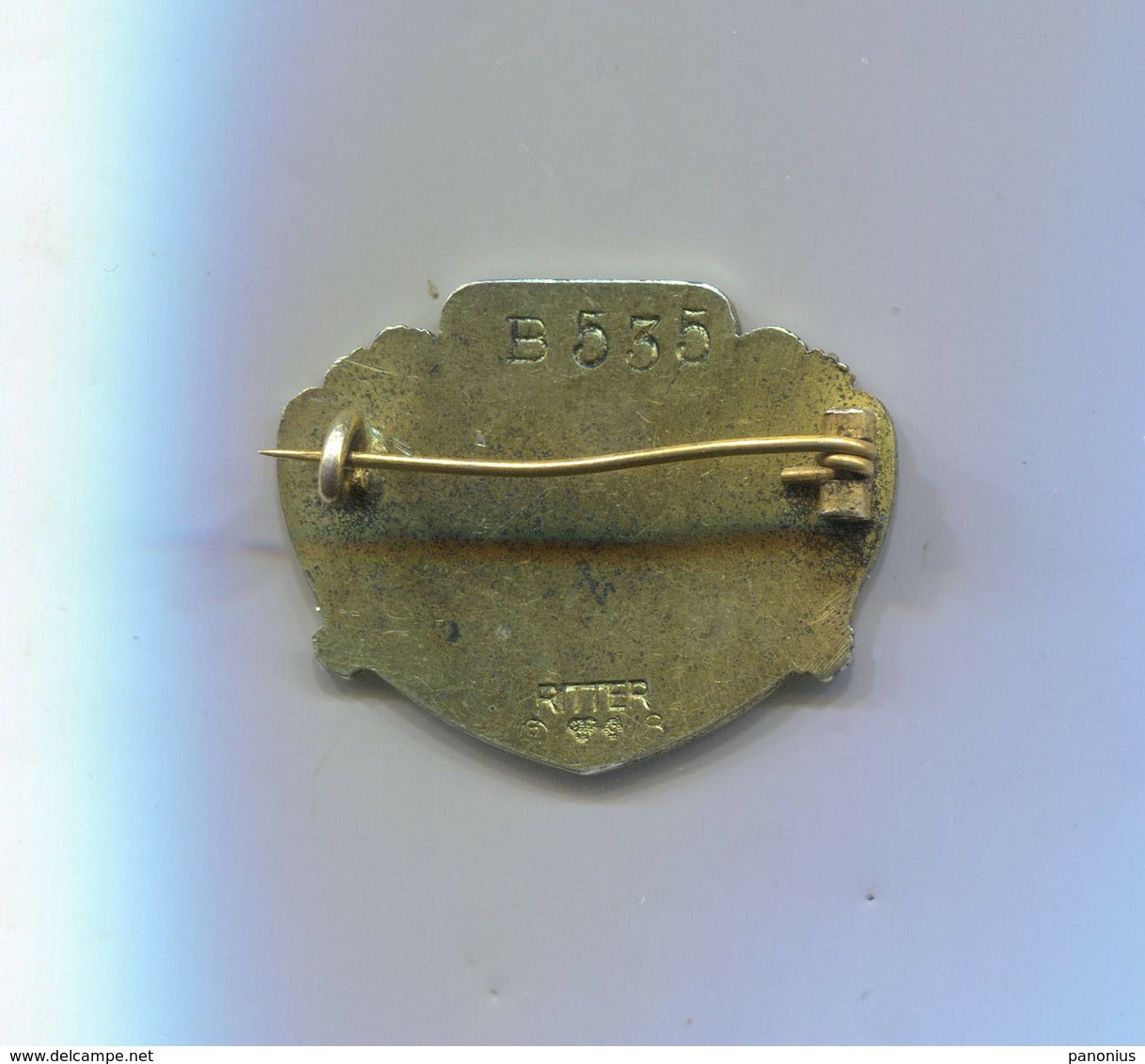 VINTAGE WEIGHTLIFTING FEDERATION SWEDEN 1922 SILVER & GILT PIN BADGE ORIGINAL!!! - Weightlifting