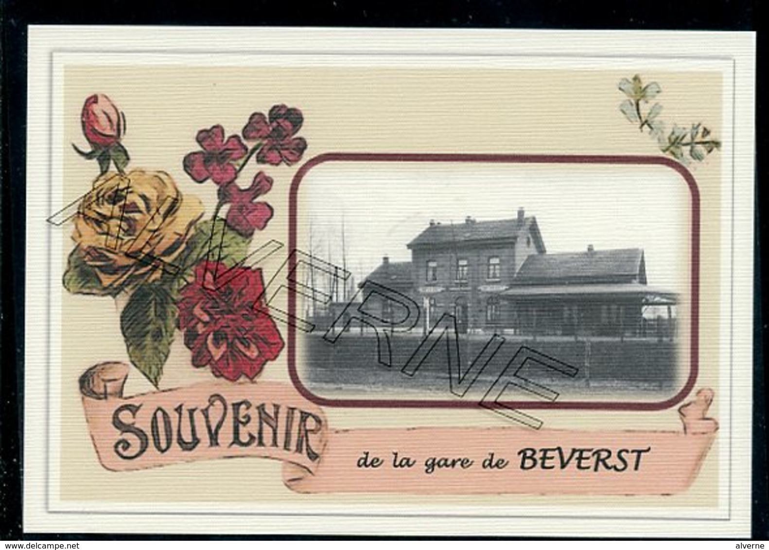 BEVERST  .....  2 Cartes Souvenirs Gare ... Train  Creations Modernes Série Limitée - Bilzen