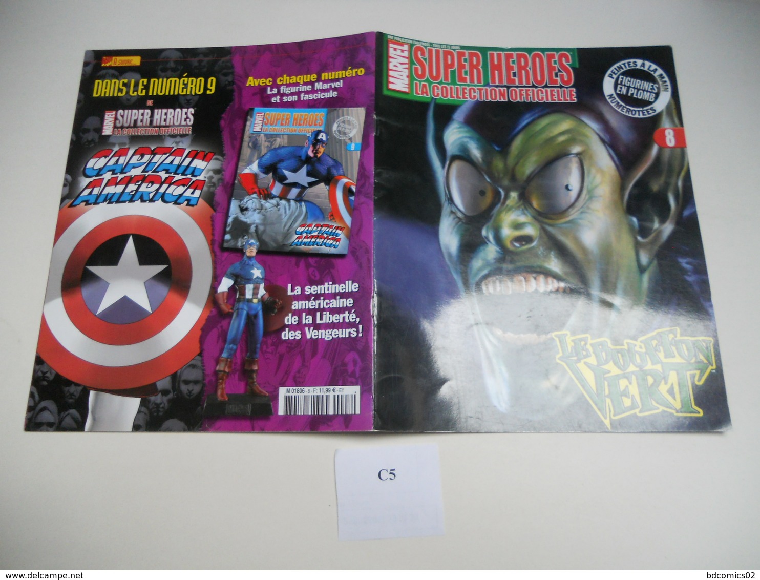 FASCICULE MARVEL SUPER HEROES  COLLECTION OFFICIEL AVEC POSTER AU CENTRE  N°8 LE BOUFFON VERT TBE C5 - Strange