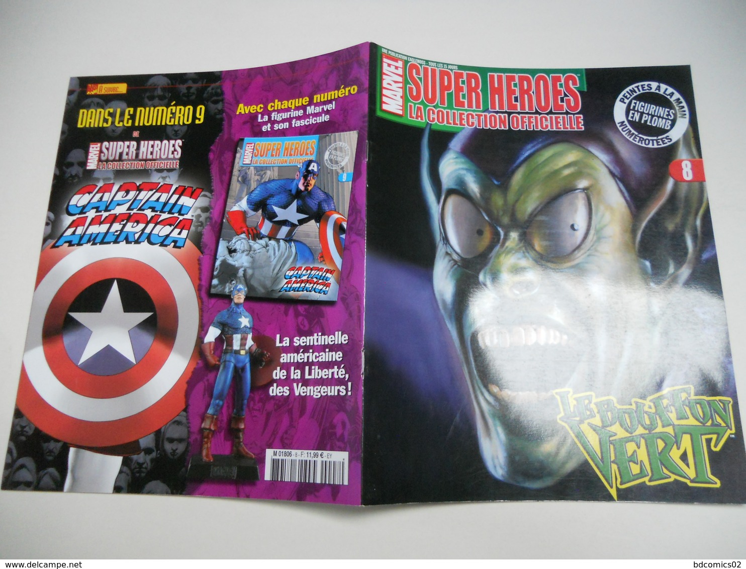 FASCICULE MARVEL SUPER HEROES  COLLECTION OFFICIEL AVEC POSTER AU CENTRE  N°8 LE BOUFFON VERT TBE - Strange