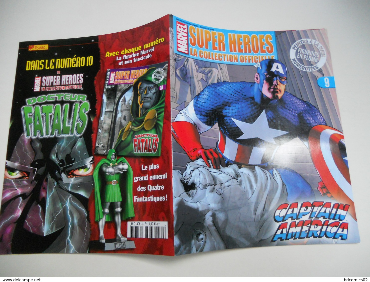 FASCICULE MARVEL SUPER HEROES  COLLECTION OFFICIEL AVEC POSTER AU CENTRE  N°9 CAPTAIN AMERICA TBE - Strange