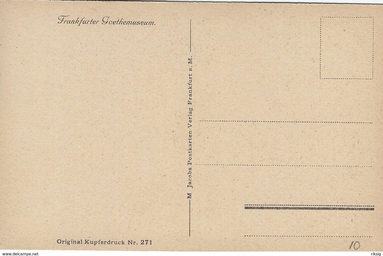 Frankfurter Goethemuseum. Goetes Geburtshaus Vor 1735.  Germany.  S-4666 - Museum