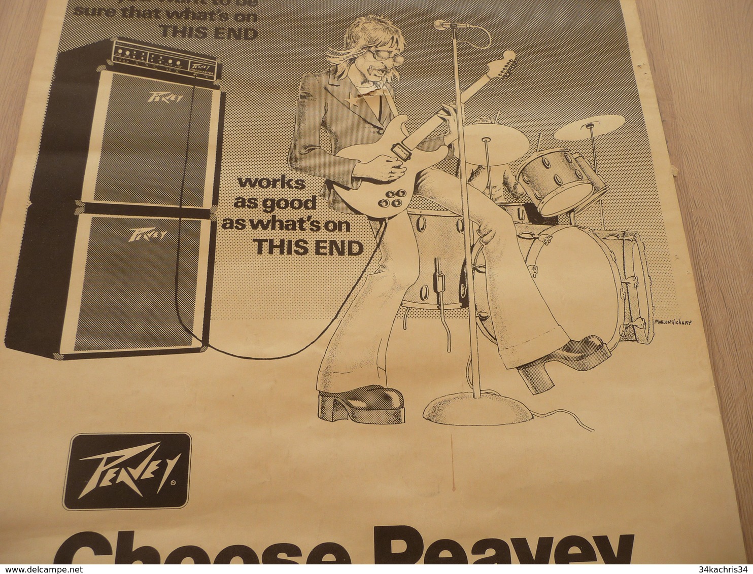 Affiche Musique Pub Amplis Peavey Illustrée Par Malhon Vickery Trous épingle + 2 Trous Sur L'affiche 43.2 X 57 Environs - Afiches & Pósters