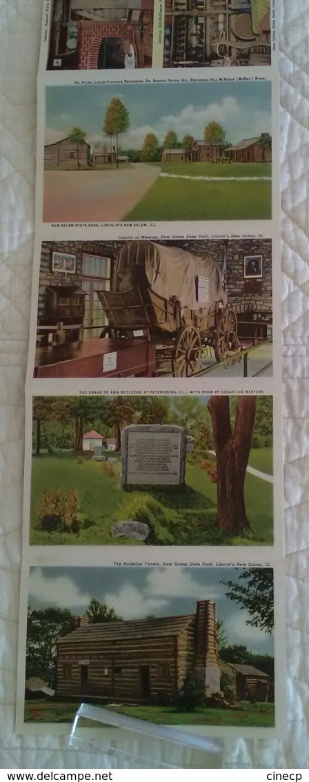 CARNET DEPLIANT ACCORDEON USA - ILLINOIS Lincoln's New Salem State Park - Belles Illustrations - Autres & Non Classés