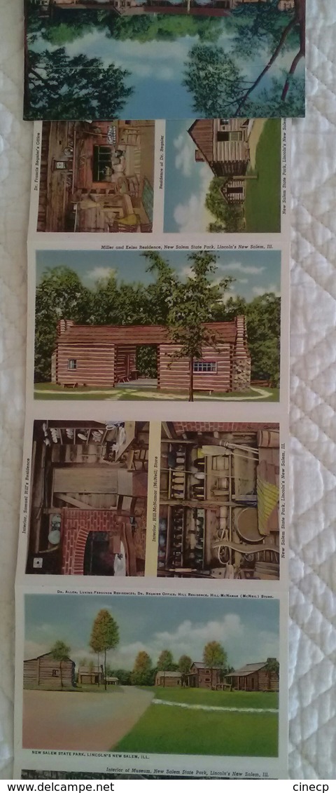 CARNET DEPLIANT ACCORDEON USA - ILLINOIS Lincoln's New Salem State Park - Belles illustrations