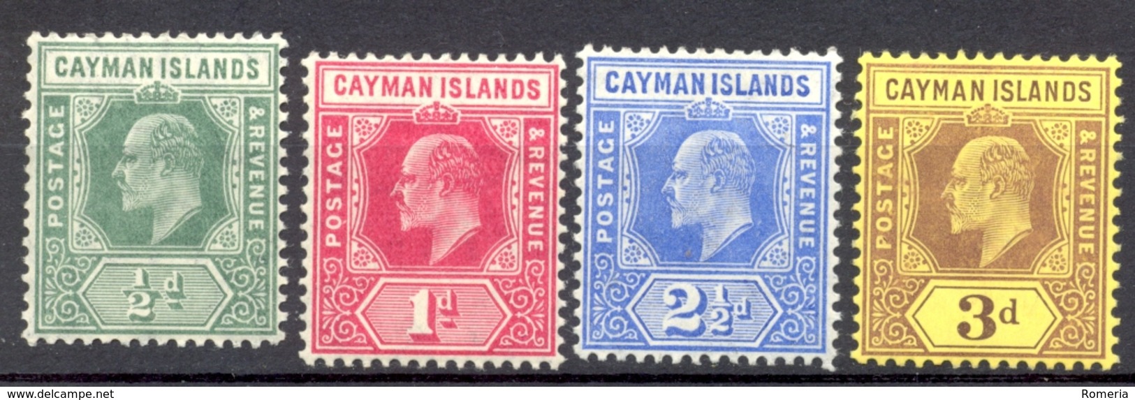 Iles Caïmans - 1908 - Yt 21/24 - Edouard VII - * Charnière - Cayman (Isole)