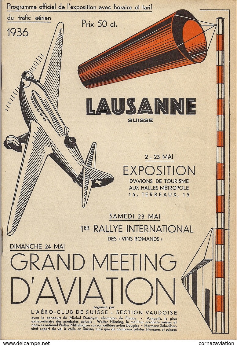 Aviation - Meeting Lausanne-Blécherette - 1936 - Autres & Non Classés