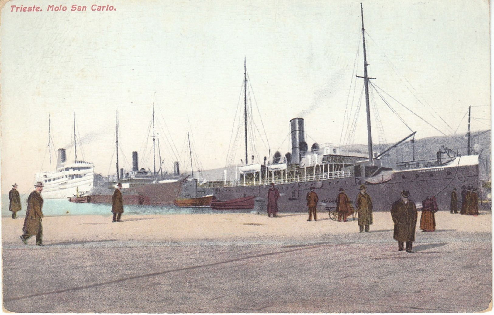 Cartolina Trieste 1910 Molo San Carlo - Trieste