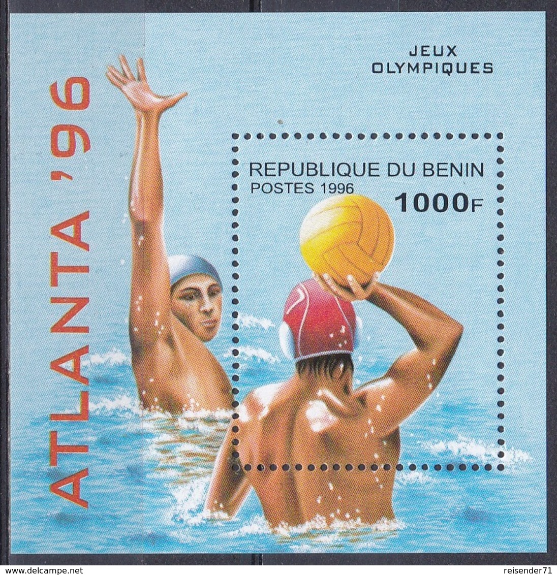 Benin Dahomey 1996 Sport Spiele Olympia Olympics Atlanta Ballsport Wassersport Wasserball Waterpolo, Bl. 14 ** - Benin – Dahomey (1960-...)