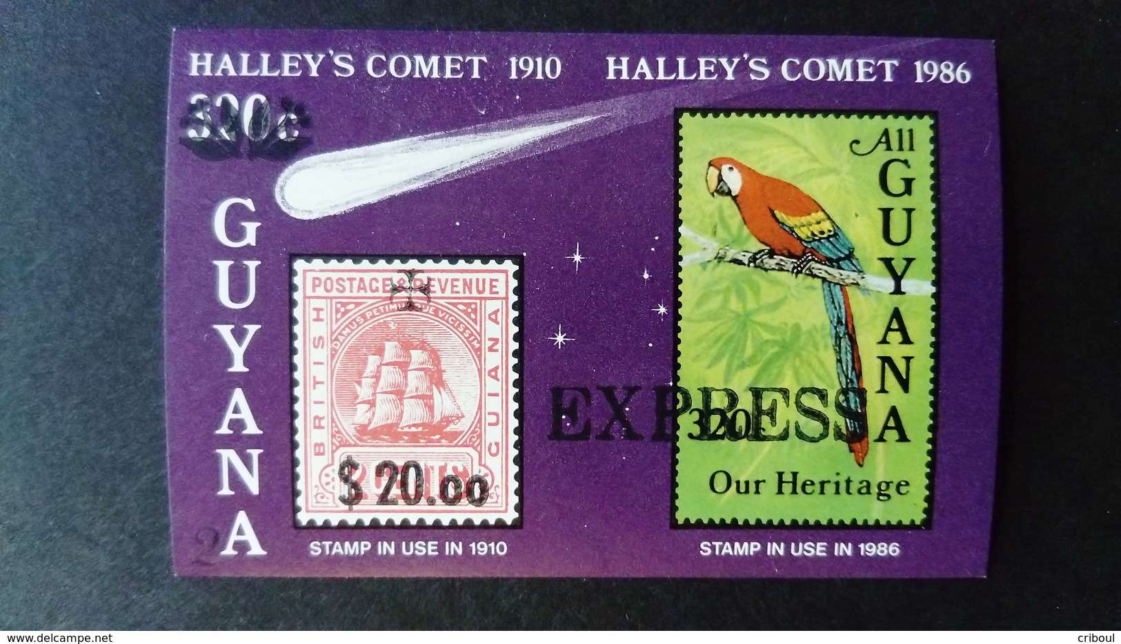 Guyana 1986 Animal Oiseau Bird Bateau Boat Surchargé Overprint Yvert Express 3 ** MNH - Guyana (1966-...)