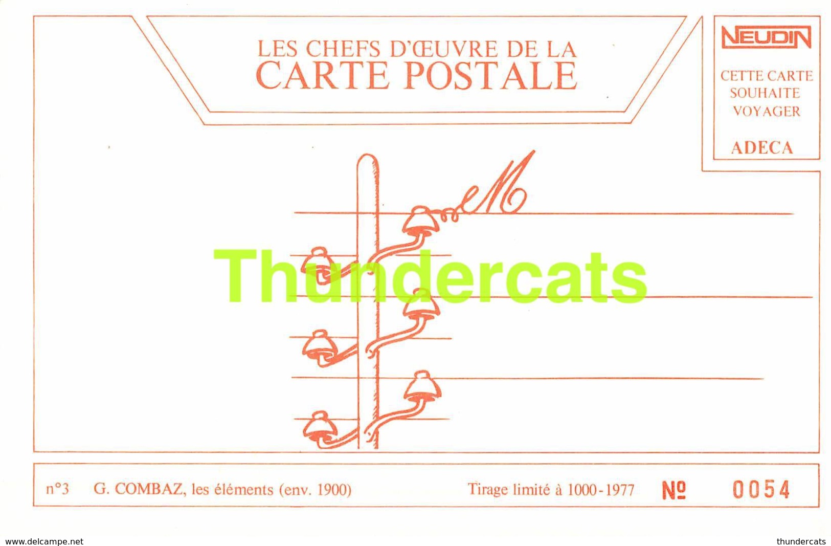 CPSM TIRAGE LIMITE LES CHEFS D'OEUVRE DE LA CARTE POSTALE ILLUSTRATEUR COMBAZ LESELEMENTS - Combaz