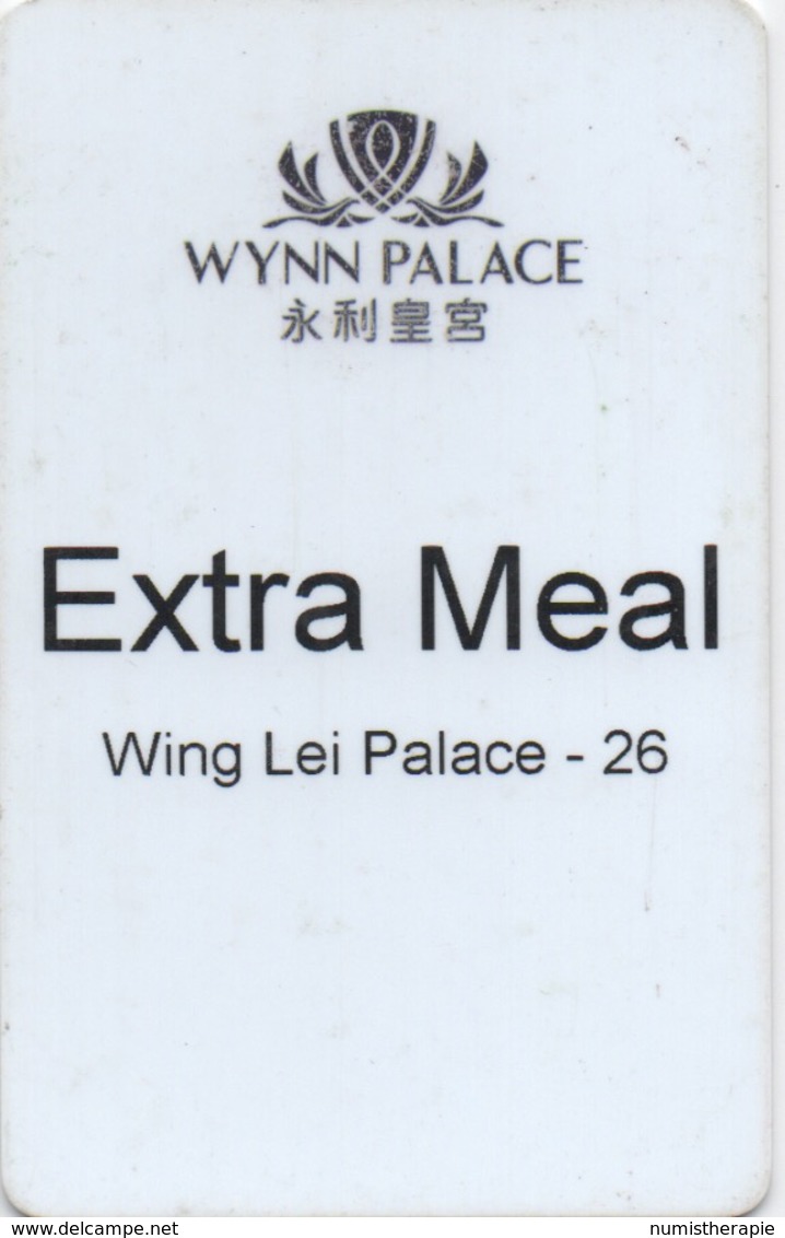 Carte Repas Hôtel Avec Casino Adjoint : Wynn Palace 永利皇宮 Extra Meal - Cartes D'hotel