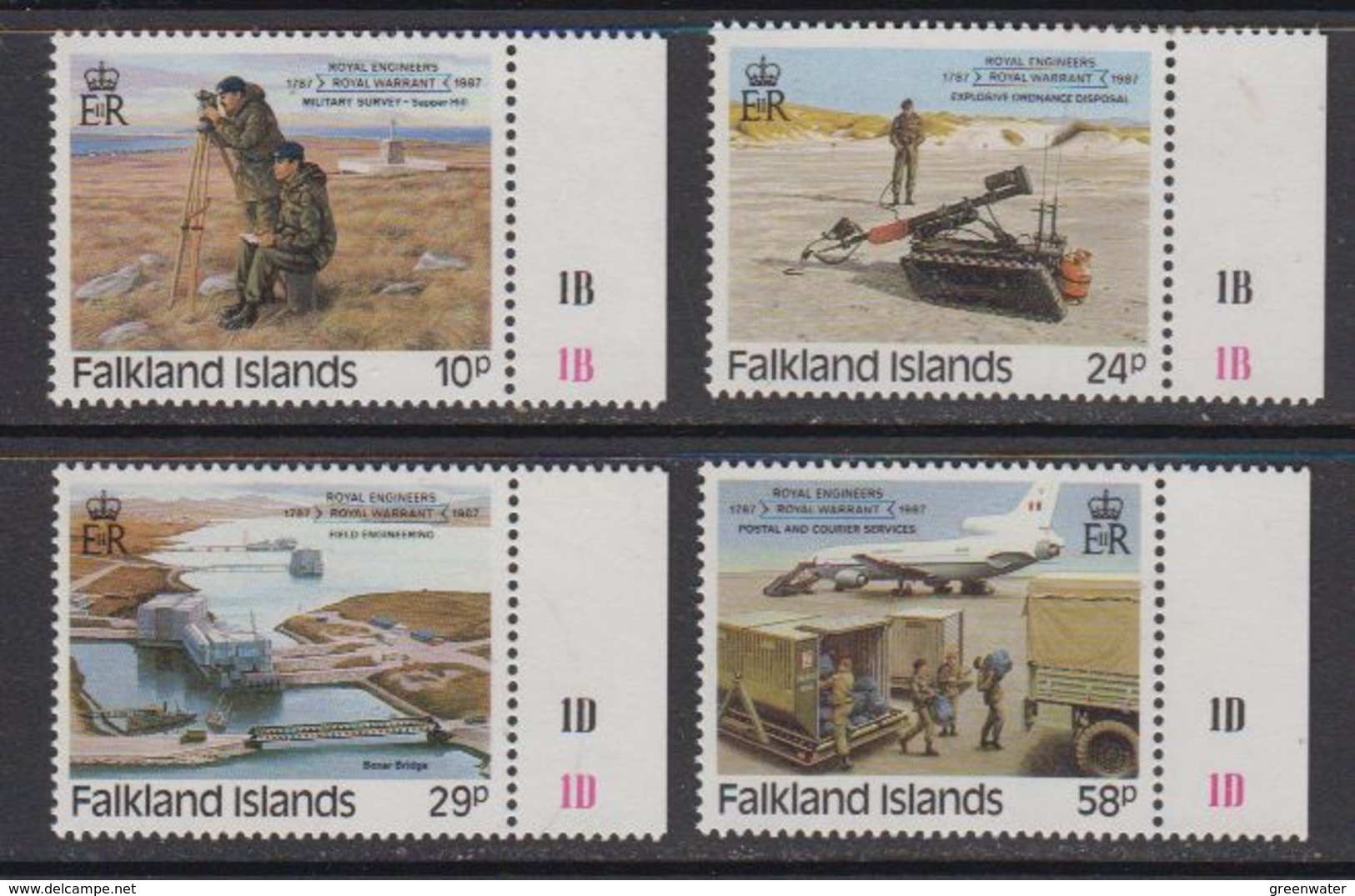 Falkland Islands 1987 Royal Engineers 4v (+margin) ** Mnh (41725B) - Falklandeilanden