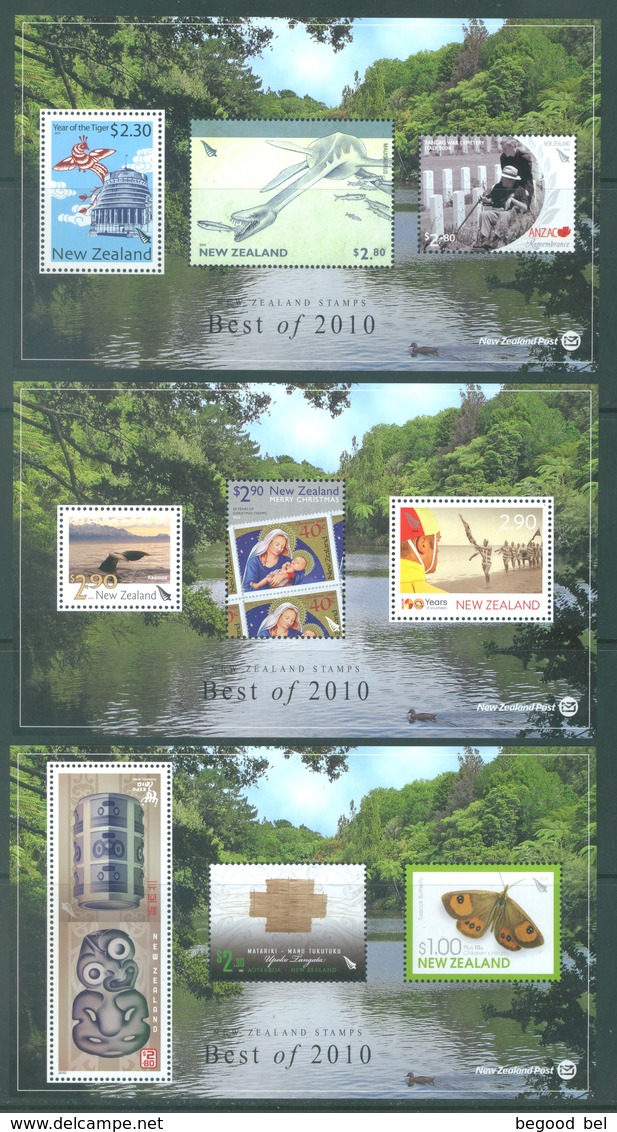 NEW ZEALAND - 2011 - MNH/** - BEST OF 2010 - Mi  3 MINISHEETS -  Lot 18937 - PLEASE SEE DESCRIPTION - Blocs-feuillets