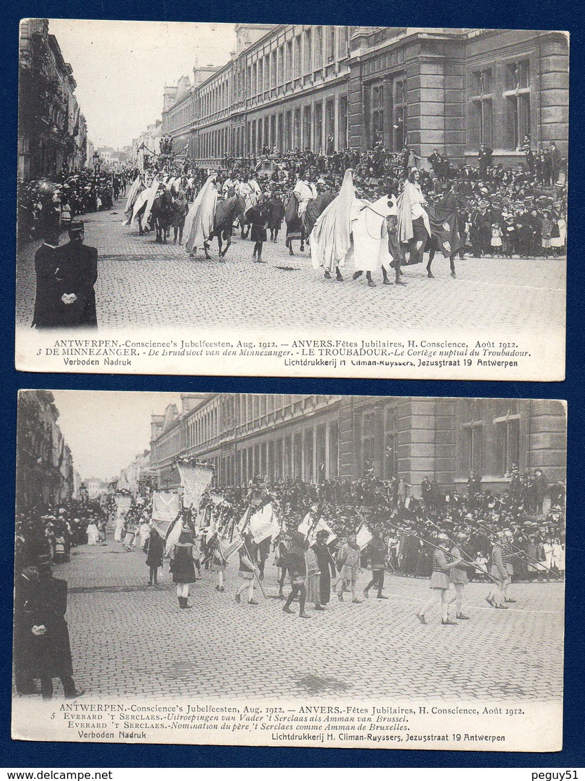 Anvers. Fêtes Jubilaires. Août 1912. Lot De 17 Cartes. Voir Descriptions - Antwerpen