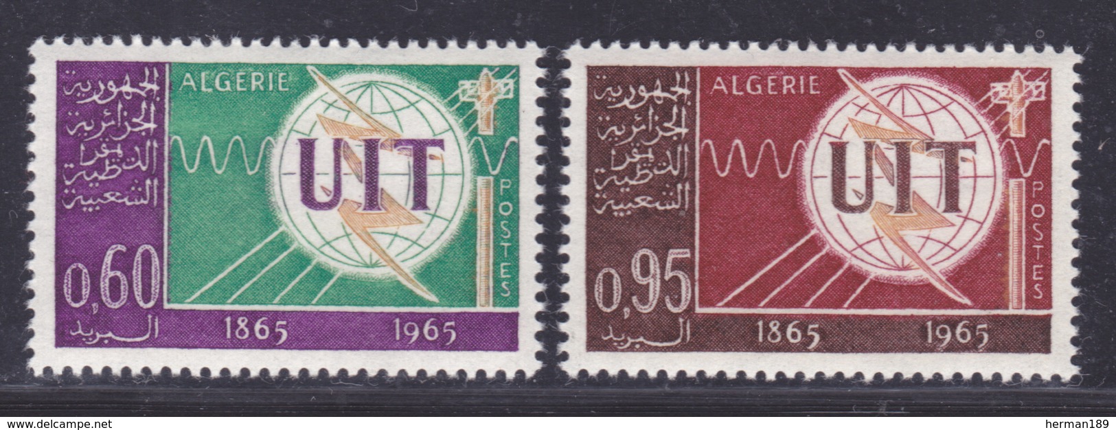 ALGERIE N°  409 & 410 ** MNH Neufs Sans Charnière, TB (D8400) Cosmos, Union Internationale Des Télécommunications - 1965 - Algerije (1962-...)