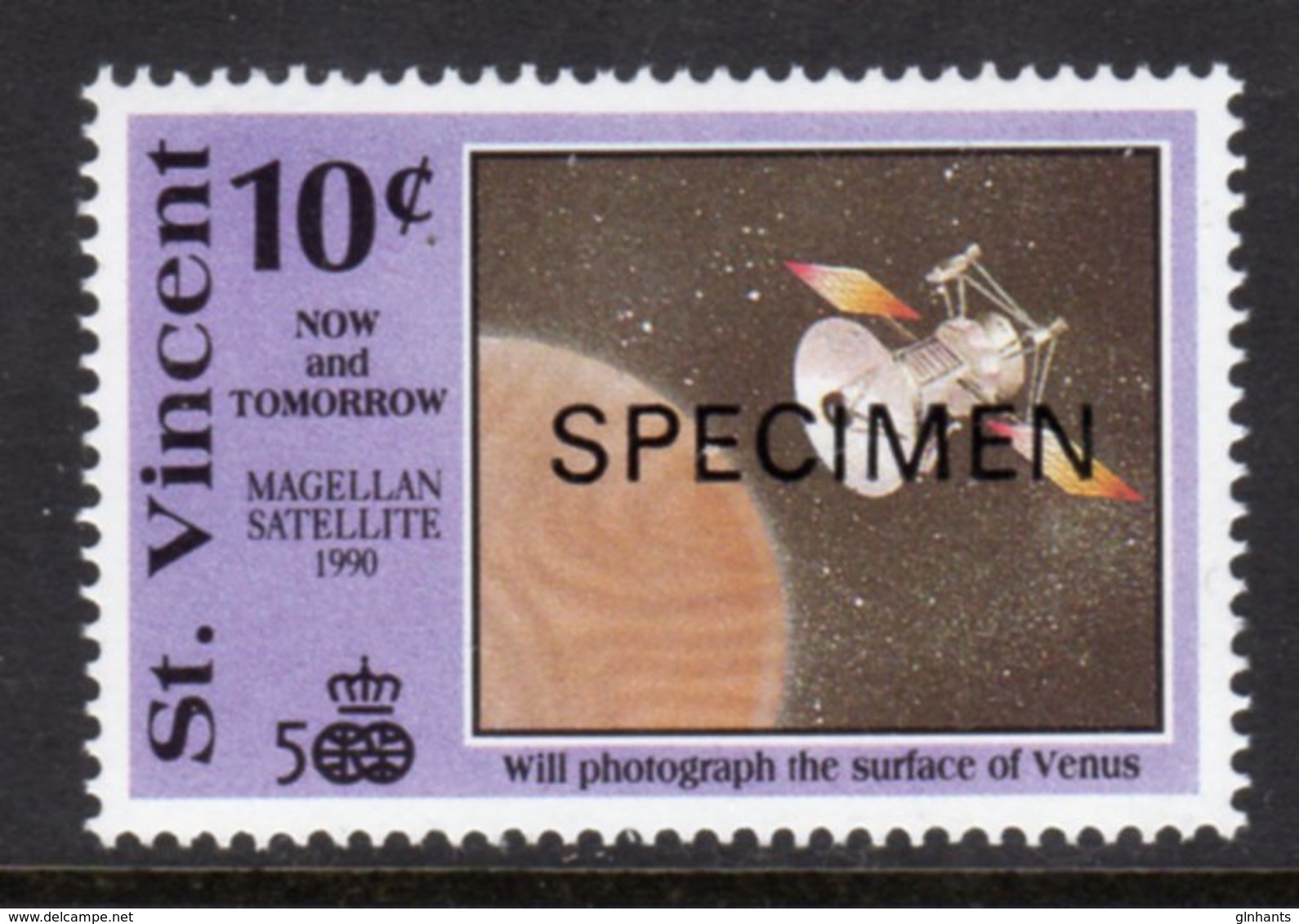 ST VINCENT - 1991 COLUMBUS ANNIVERSARY 10c SPACE STAMP O/P SPECIMEN FINE MNH ** SG1678 - St.Vincent (1979-...)