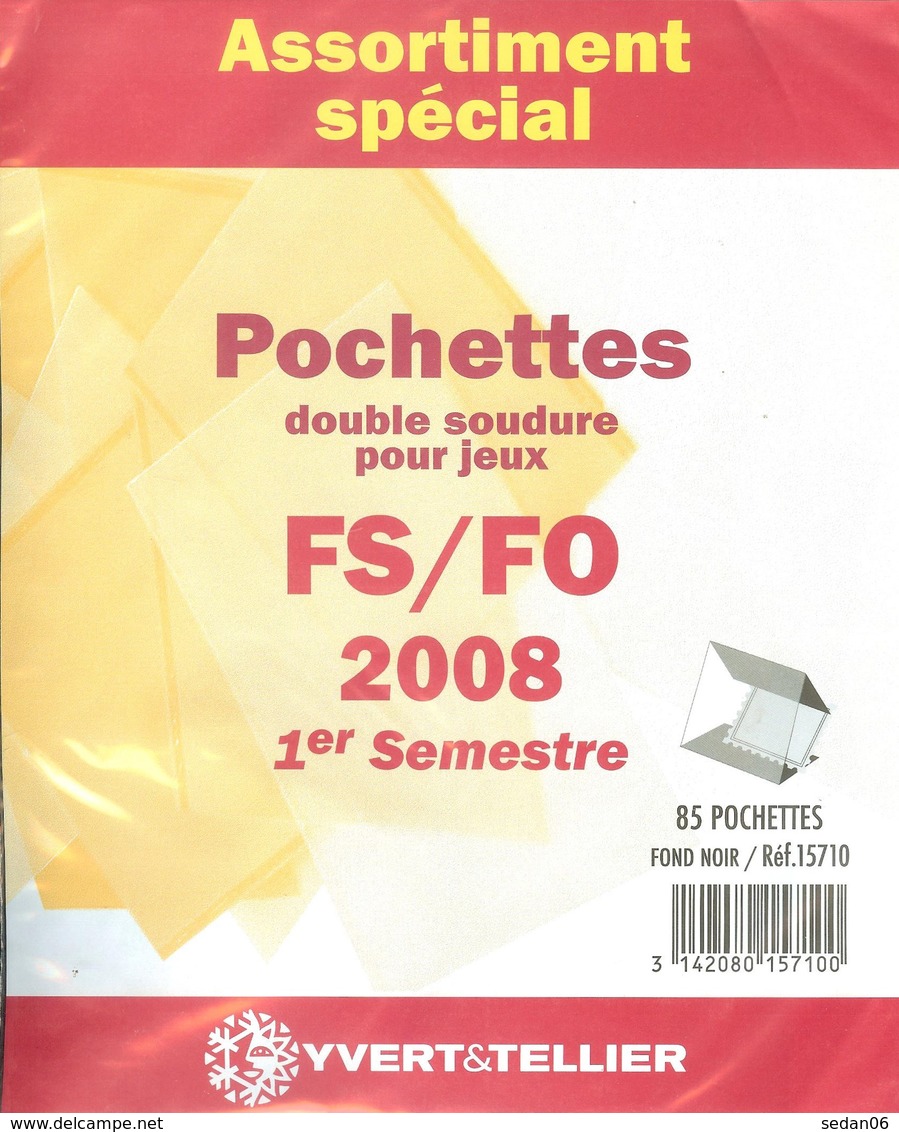 Yvert Et Tellier - ASSORT. De POCHETTES FS/FO 1er SEMESTRE 2008 (Double Soudure) - Bandes Cristal