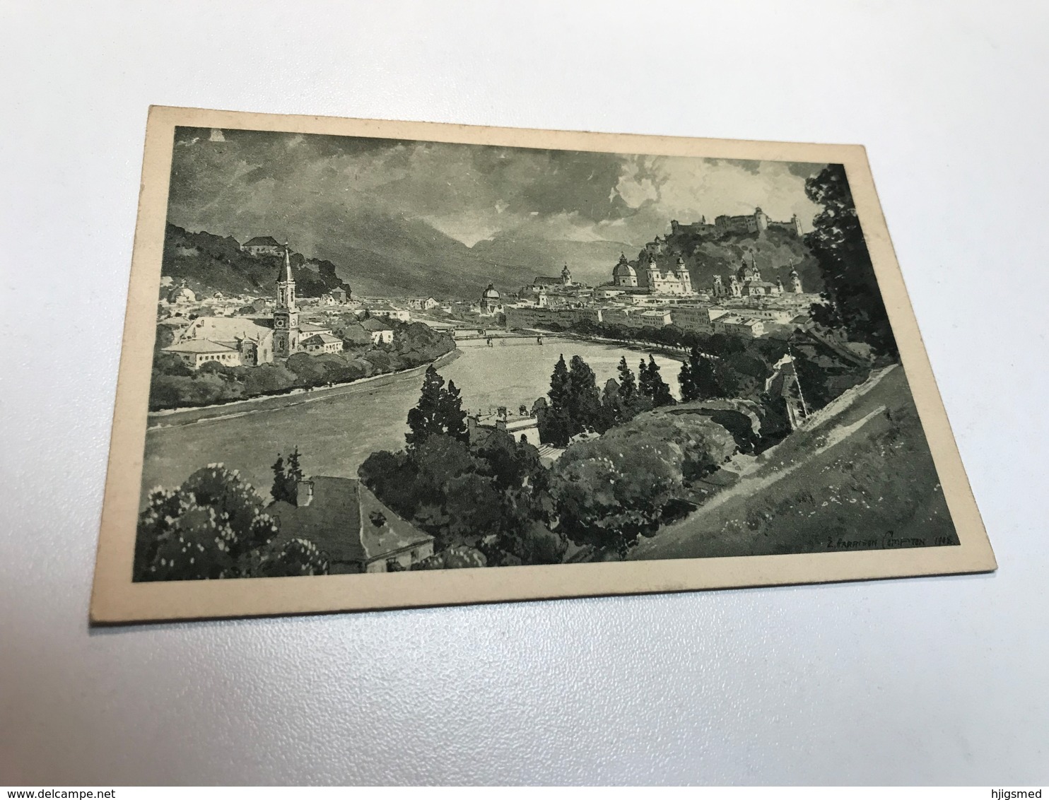 Austria Österreich Salzburg Signed Painted Art Schloss Castle 0158 Post Card Postkarte POSTCARD - Salzburg Stadt