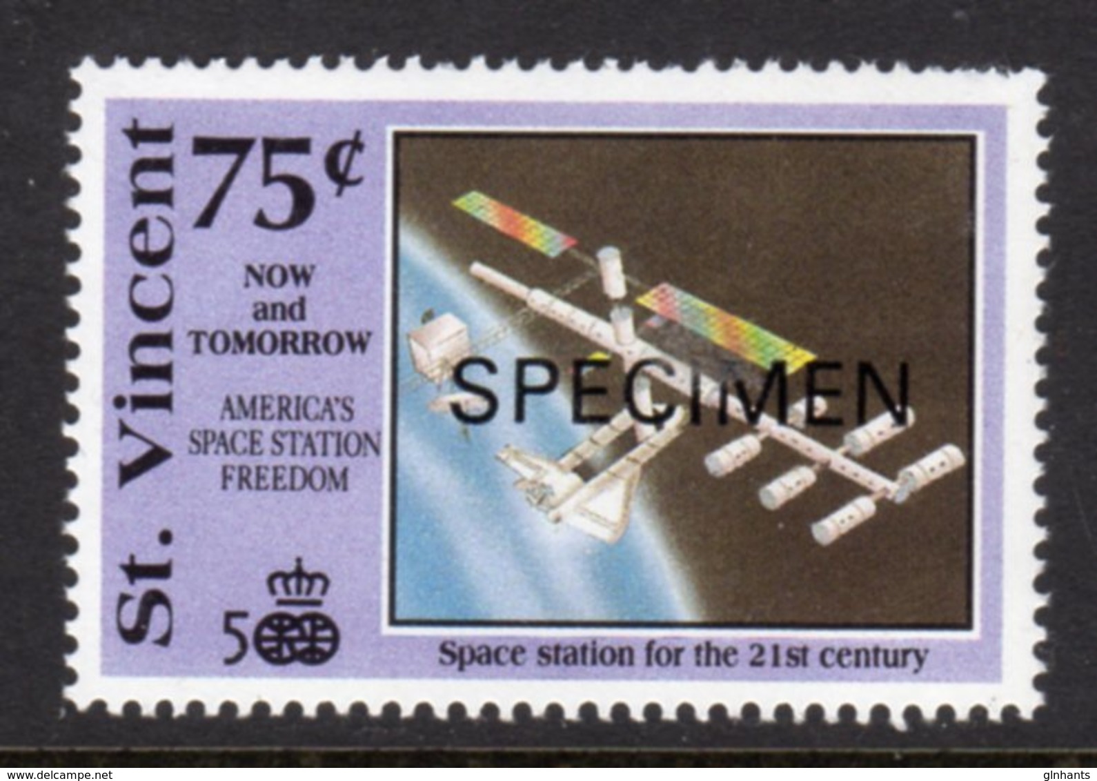 ST VINCENT - 1991 COLUMBUS ANNIVERSARY 75c SPACE STAMP O/P SPECIMEN FINE MNH ** SG1680 - St.Vincent (1979-...)