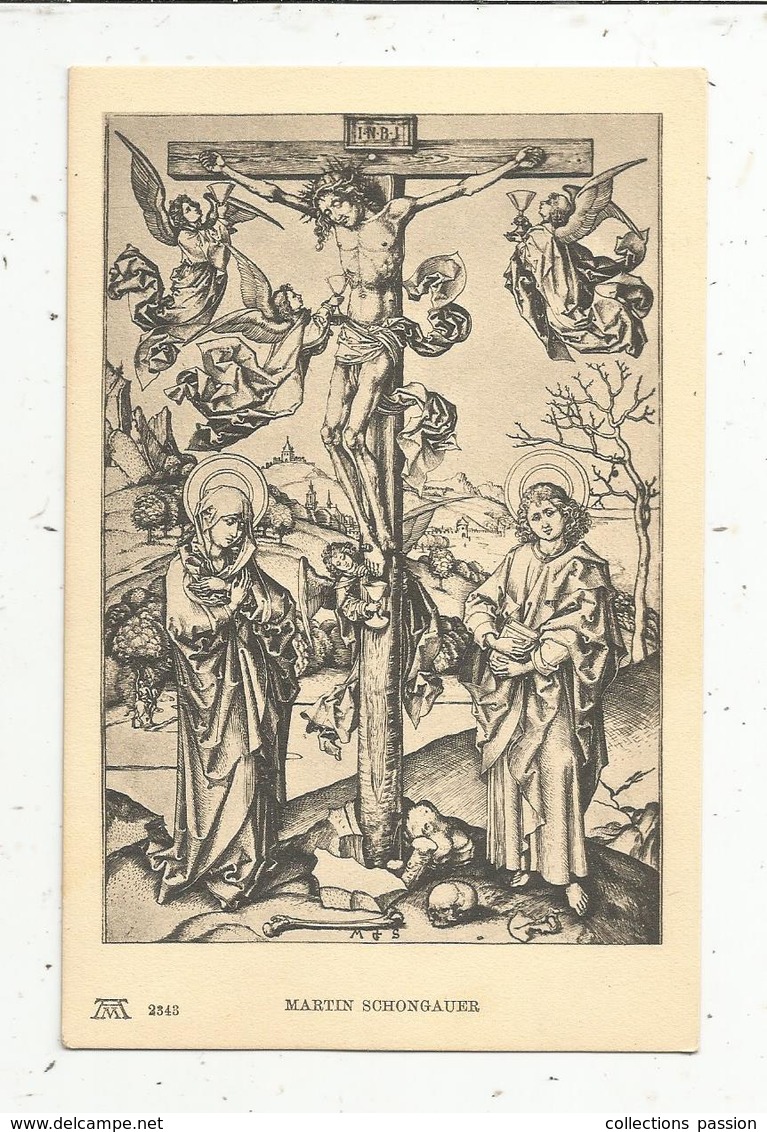 Cp, Arts , Peintures & Tableaux , MARTIN SCHONGAUER ,gravure , Kupferstiche , Engravings,  Vierge , Ed. Ackermann - Schilderijen