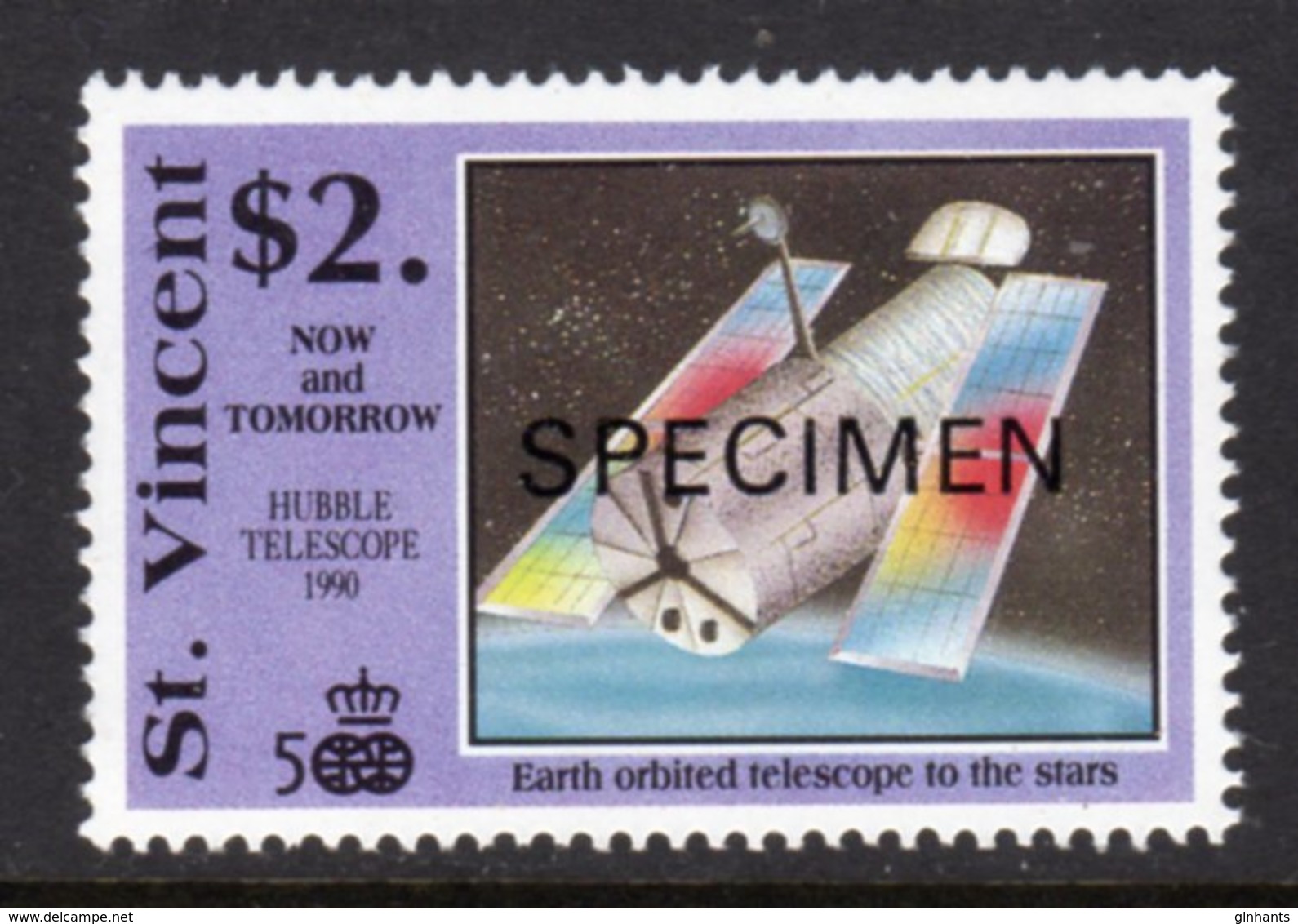 ST VINCENT - 1991 COLUMBUS ANNIVERSARY $2 SPACE STAMP O/P SPECIMEN FINE MNH ** SG1682 - St.Vincent (1979-...)