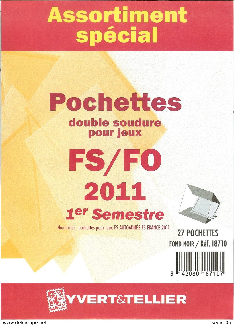 Yvert Et Tellier - ASSORT. De POCHETTES FS/FO 1er SEMESTRE 2011 (Double Soudure) - Bandes Cristal