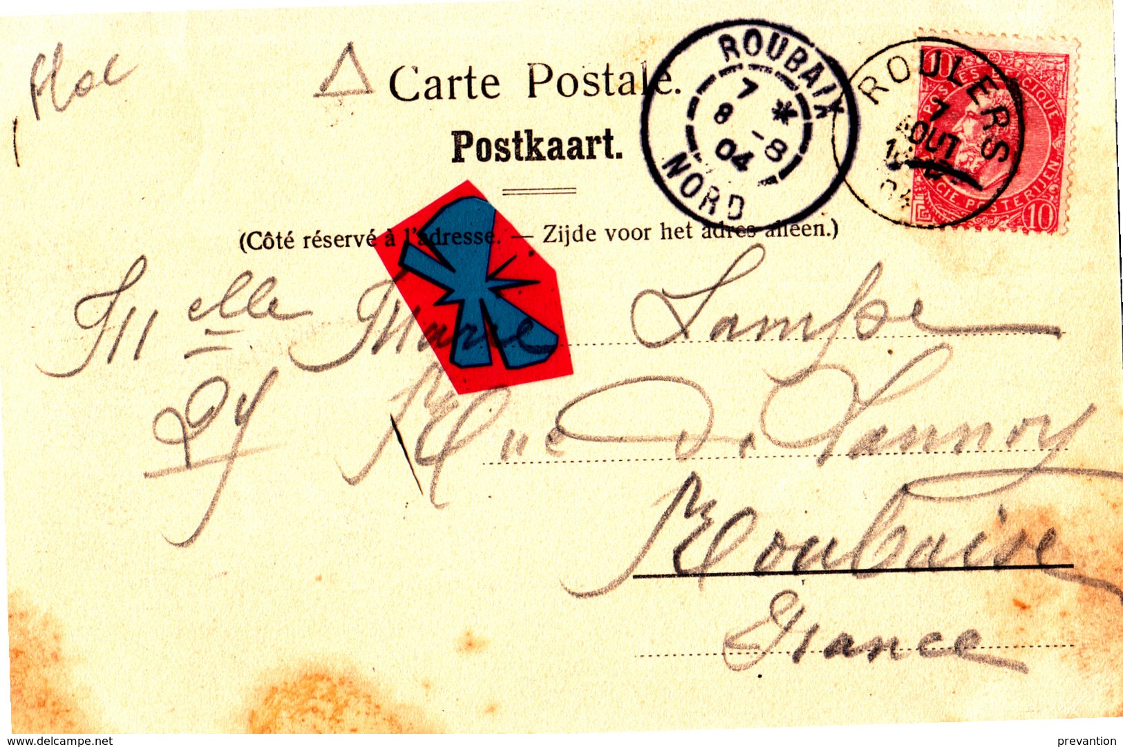 ROULERS - La Banque - Carte Circulée En 1904 - Roeselare