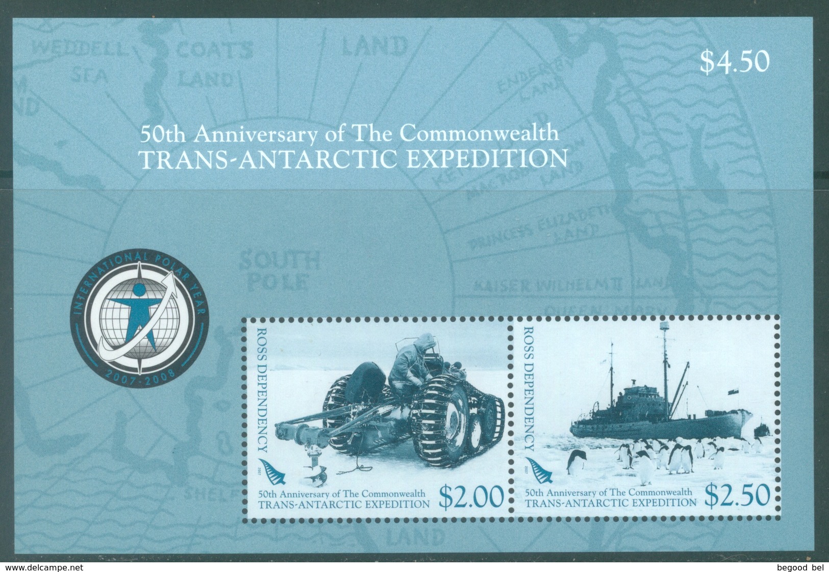 ROSS DEPENDECY - 2007 - MNH/** - 50th ANNIVERSARY OF THE COMMONWEALTH TRANS-ANTARTIC EXPEDITION - Yv BLOC 1 -  Lot 18938 - Neufs