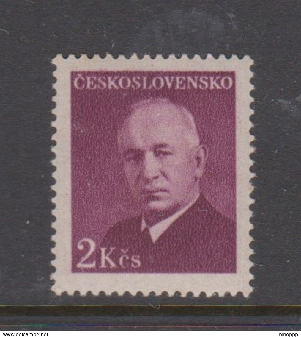 Czechoslovakia Scott 341 1948 Benes 2k Plum, Mint Never Hinged - Unused Stamps