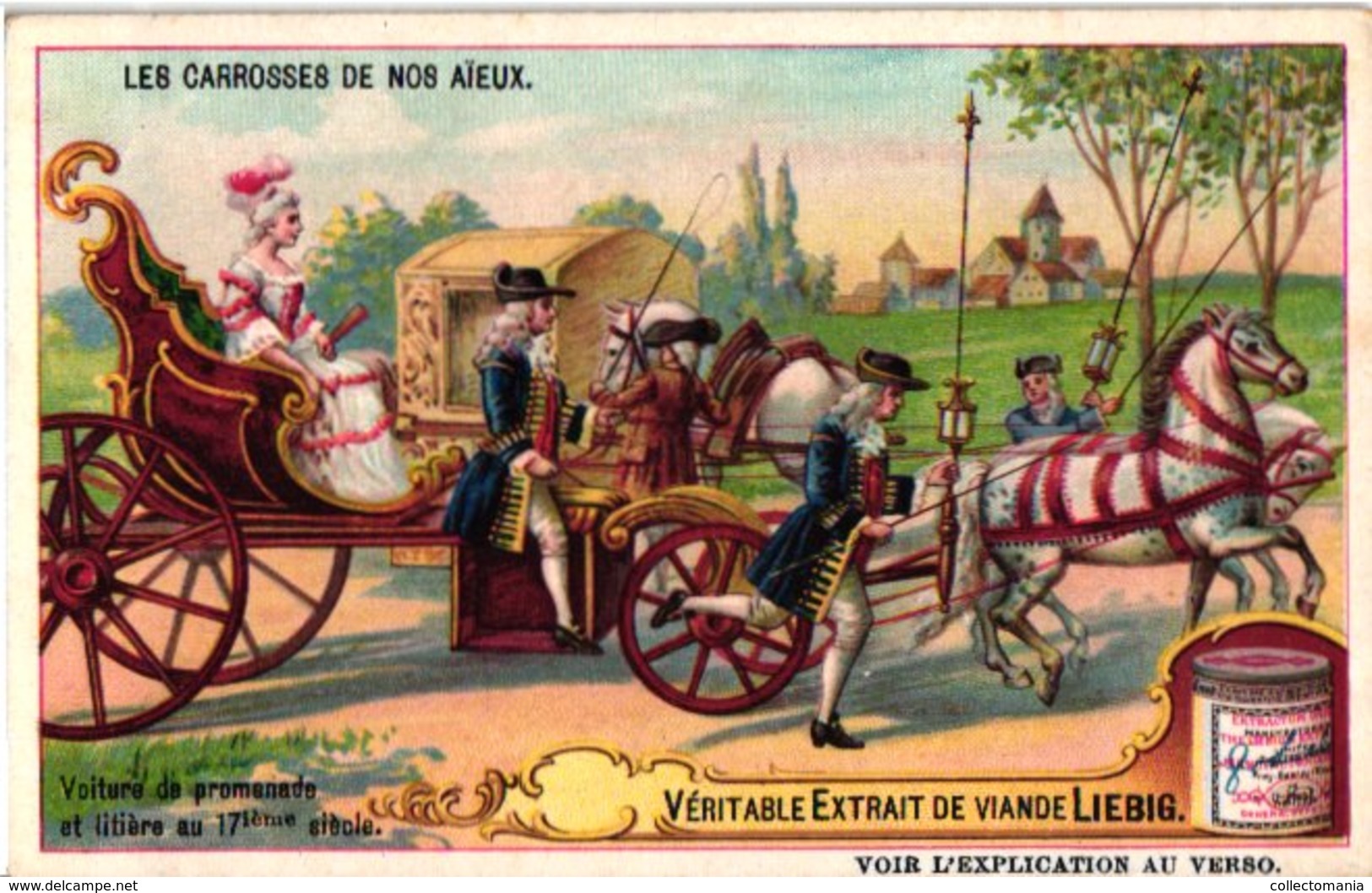 0981 - Liebig 6 Cards  C1909- Our Ancestors ' Carriages-Les Carrosses De Nos Aïeux-Diligence-Carrosse De Gala Louis XIV - Liebig