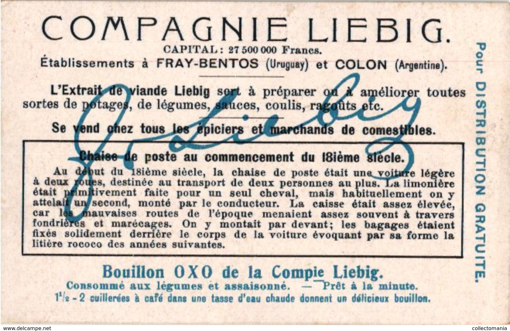 0981 - Liebig 6 Cards  C1909- Our Ancestors ' Carriages-Les Carrosses de nos Aïeux-Diligence-Carrosse de Gala Louis XIV