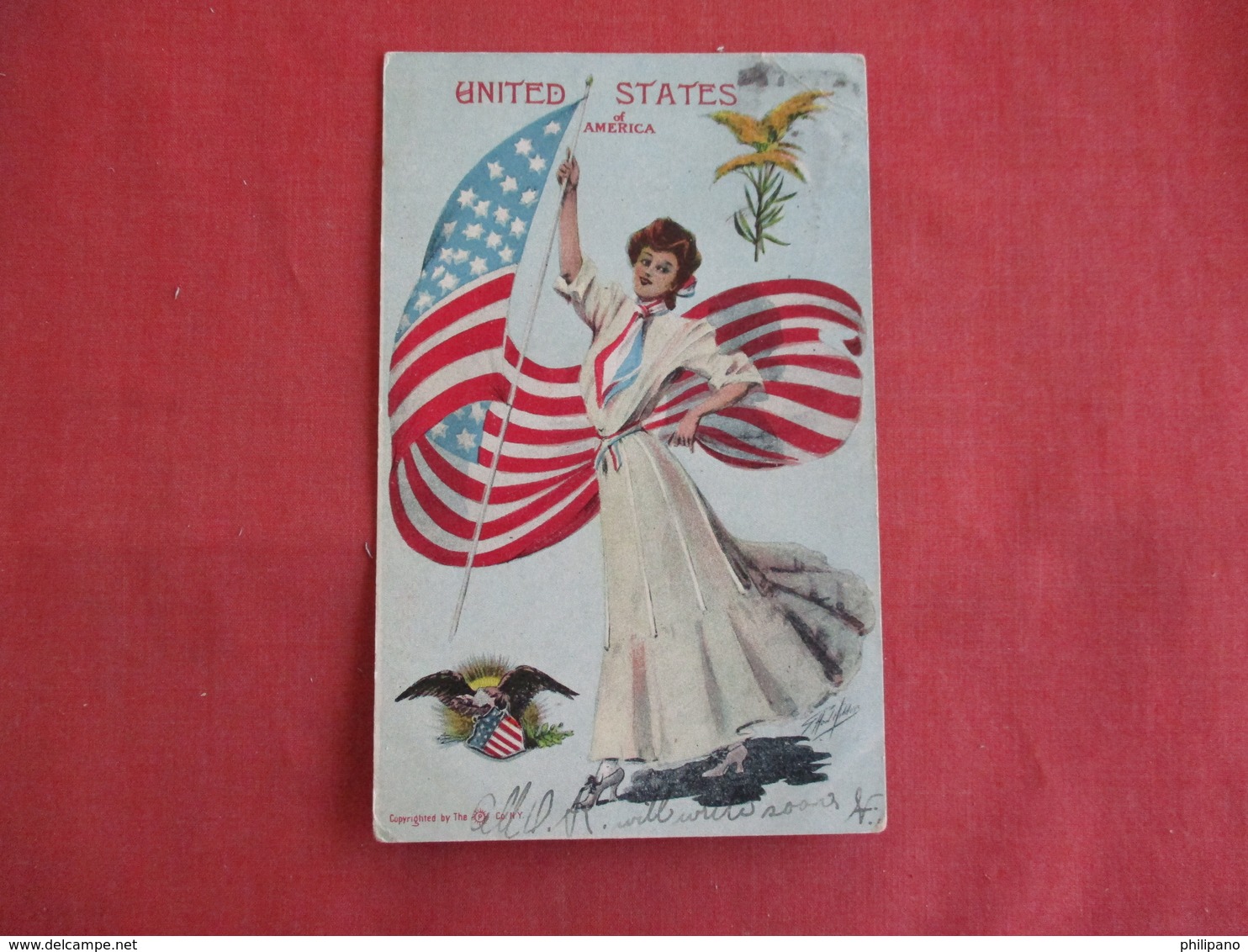 Female With United States  Flag   Ref 3145 - Patriotic