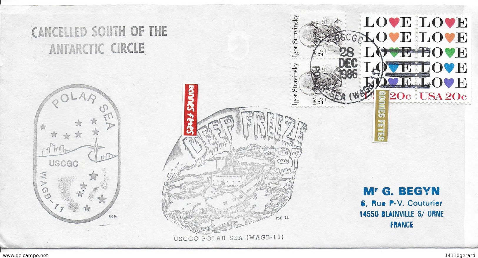 Deep Freeze USCGC POLAR SEA  ANTARTIC CIRCLE 28 DEC 1986 - Usati