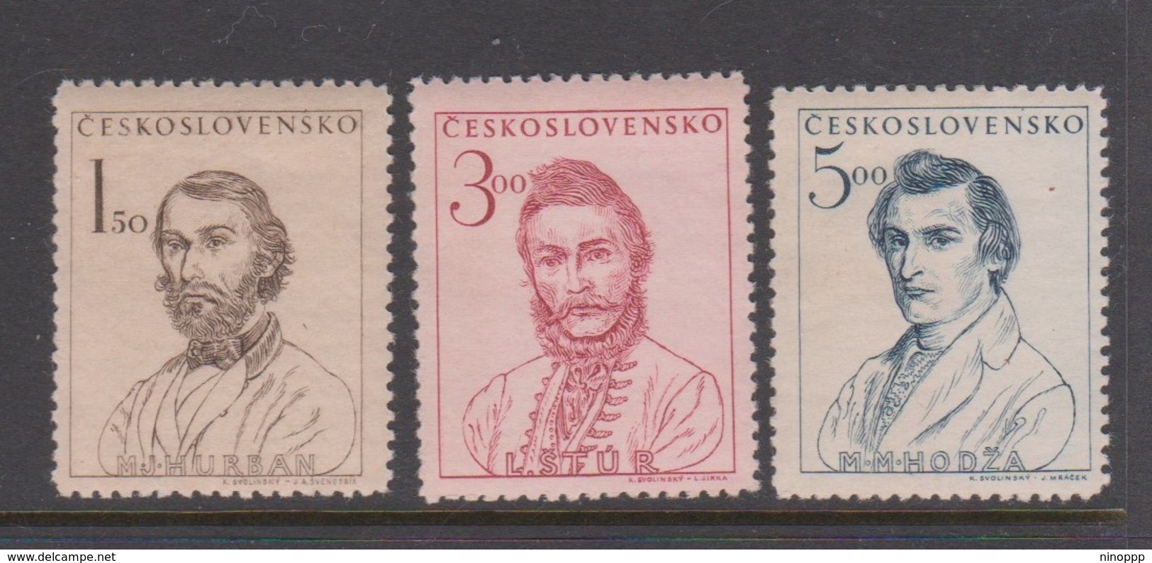 Czechoslovakia Scott 357-359 1948 Centenary Insurretion Against Hungary, Mint Never Hinged - Unused Stamps