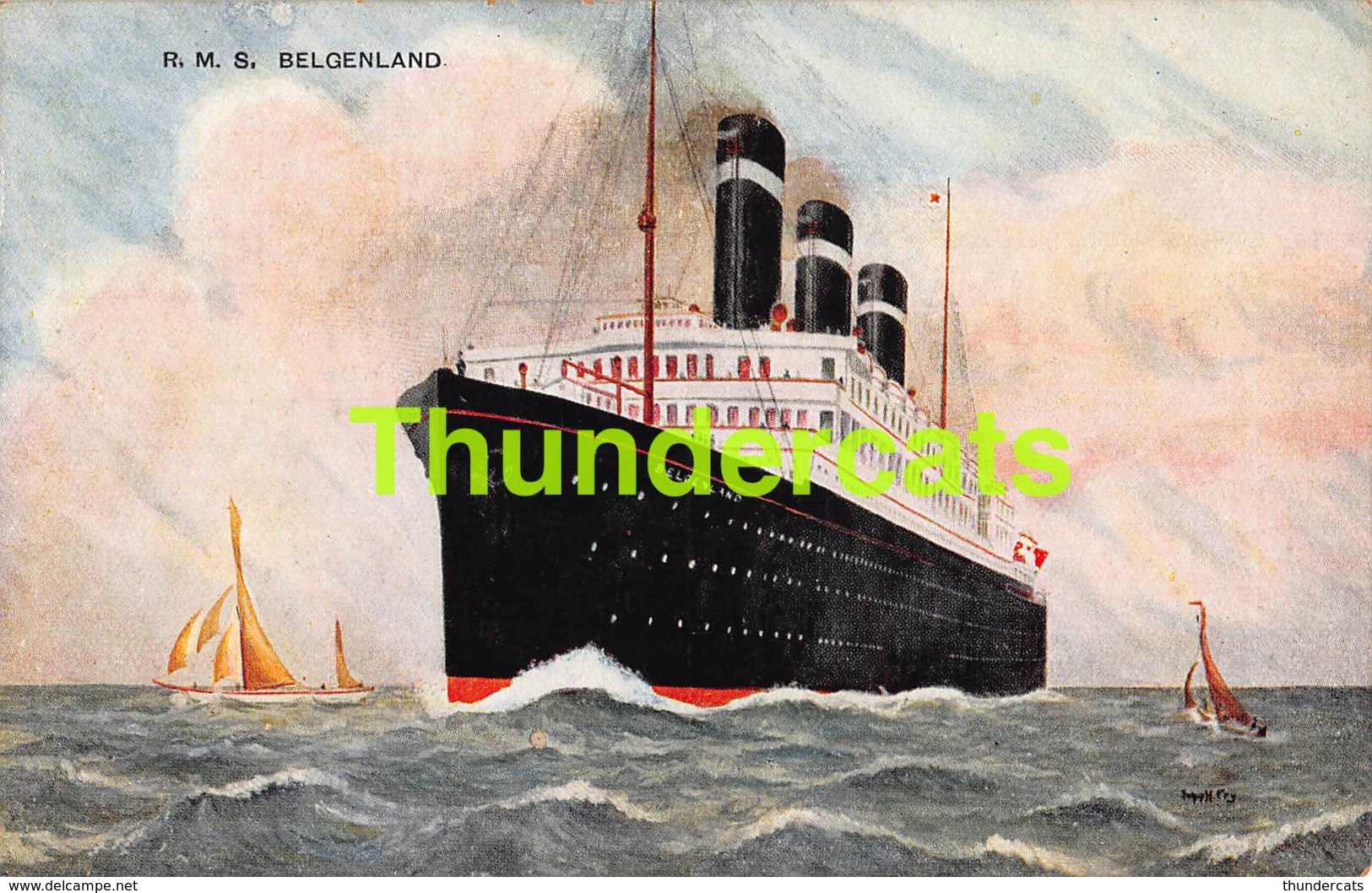 CPA ILLUSTRATEUR PAQUEBOT PASSENGER SHIP R M S BELGENLAND - Paquebots